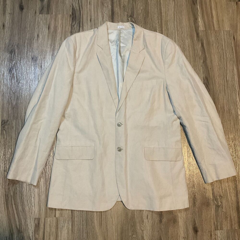 Calvin Klein Blazer Sports Coat Suit Jacket Linen Professional Preppy Size XL
